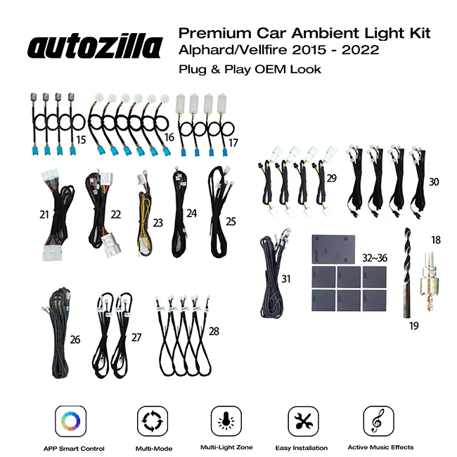 AMBIENT LIGHT ORCA Toyota Alphard Vellfire 2015 2022 Style