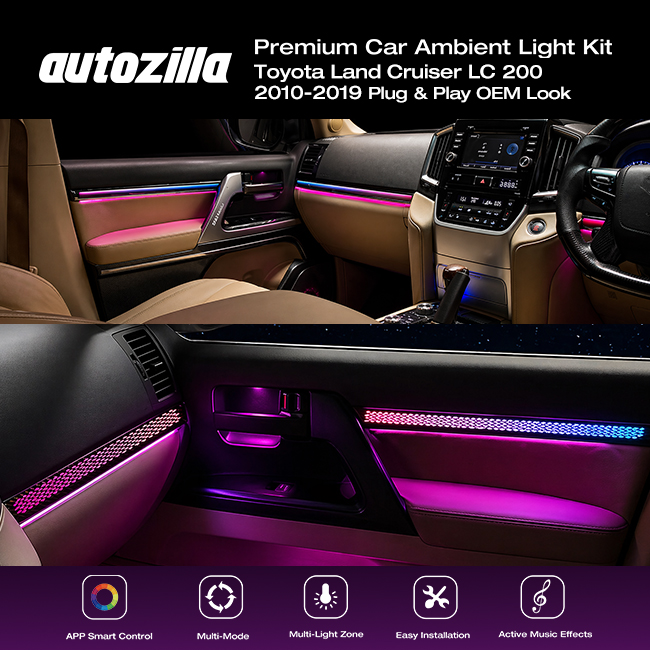 Lampu Ambient Light Toyota Land Cruiser LC200 2010-2019 Premium Panel Plug & Play OEM